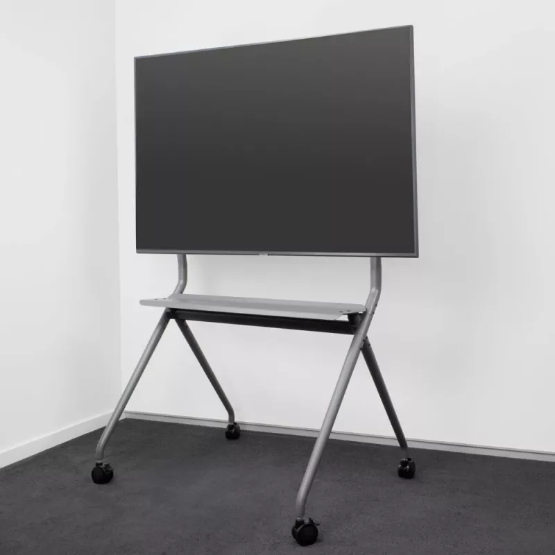 ACT pārvietojams TV/monitoru grīdas statīvs, 50” līdz 86”, VESA, 127 cm (50 collas), 2,18 m (86 collas), 200 x 200 mm, 800 x 600 mm, Alumīnijs, Plastmasa, Tērauds, Pelēks