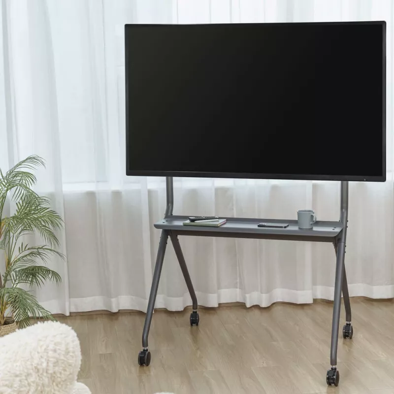 ACT pārvietojams TV/monitoru grīdas statīvs, 50” līdz 86”, VESA, 127 cm (50 collas), 2,18 m (86 collas), 200 x 200 mm, 800 x 600 mm, Alumīnijs, Plastmasa, Tērauds, Pelēks