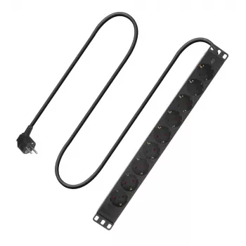 ACT pagarinātāja bloks PDU 19 collu CEE7/7 ar 9 tipa F rozetēm, 3m H05VV-F 3G1.5