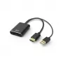 ACT AC7536 video kabeļa adapteris 0,24 m HDMI + USB DisplayPort melns