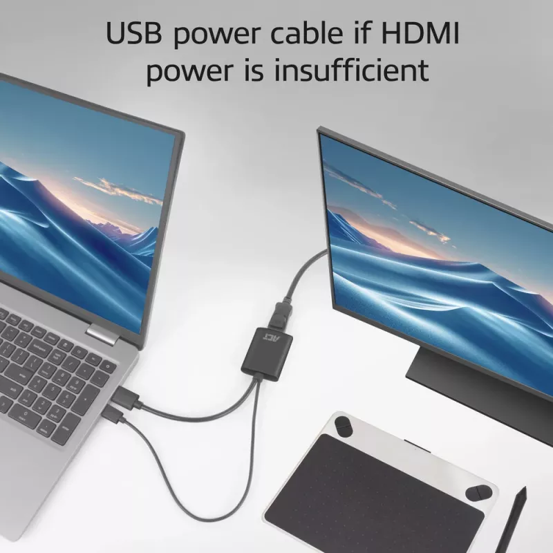 ACT AC7536 video kabeļa adapteris 0,24 m HDMI + USB DisplayPort melns