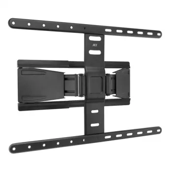 Pilnībā kustīgs TV sienas stiprinājums ACT AC8357 43 collu–90 collu ekrāniem, VESA 100x200–600x400, slīpums -15°–3°, pagriešana ±30°, maks. slodze 50 kg, īpaši plāns