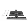 Pilnībā kustīgs TV sienas stiprinājums ACT AC8357 43 collu–90 collu ekrāniem, VESA 100x200–600x400, slīpums -15°–3°, pagriešana ±30°, maks. slodze 50 kg, īpaši plāns