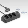 ACT galda pagarinātājs ar 3 F tipa rozetēm, 30W Power Delivery, USB Type-C/A portiem, kabeļa garums 1,5 metri