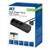 ACT galda pagarinātājs ar 3 F tipa rozetēm, 30W Power Delivery, USB Type-C/A portiem, kabeļa garums 1,5 metri