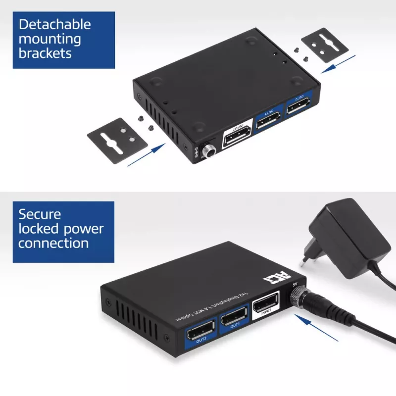 ACT 1x2 DisplayPort 1.4 MST sadalītājs