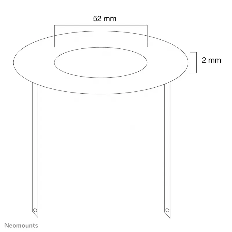 Neomounts FPMA-CRS5 griestu pārsegs - diam. 52 mm, sudraba, tērauds, griestu, FPMA-C100, FPMA-C100SILVER, 2 mm, 5.2 cm