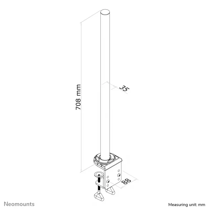 Neomounts FPMA-D935POLE pagarinājuma staba monitora kronšteins - augst. 70 cm