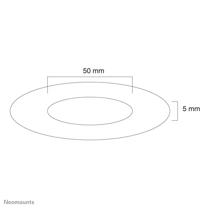 Neomounts FPMA-CRB5HM Griestu pārsegs - diam. 50 mm, melns, plastmasa, griesti, 5 mm, 5 cm, 1 gab.