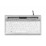 BakkerElkhuizen S-board 840 BE Azerty, Tenkeyless (80 - 87%), vadu, USB, šķērveida taustiņu slēdzis, AZERTY, gaiši pelēka, balta
