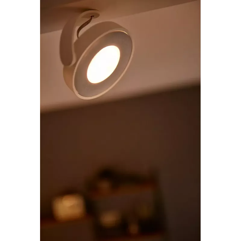 Philips WarmGlow LED Clockwork griestu/sienas prožektors 4x LED, 18W kopā, 2700K, 2000 lm, regulējams, IP20, balts