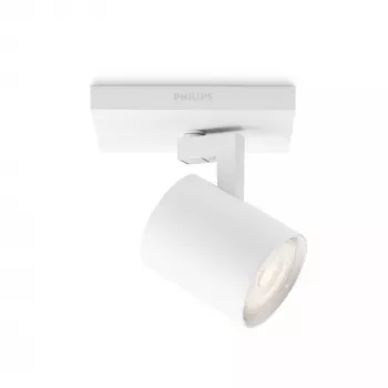 Virsgaismas punktveida gaismeklis Signify Philips myLiving 5309031P0, GU10 LED 3,5 W, 2700 K, 255 lm, balts, regulējams