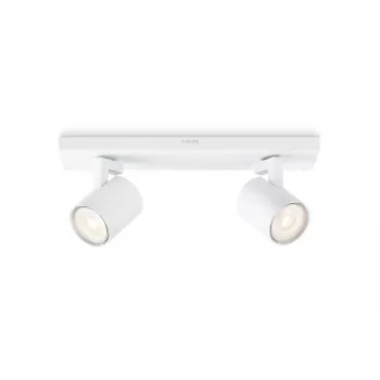 Virsmas apgaismes prožektors Philips myLiving 5309231P0, GU10 LED 7 W, 2700K, 255 lm, 2 spuldzes, regulējams, balts