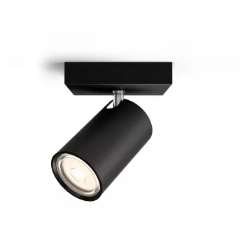 Philips myLiving Kosipo griestu/sienas prožektors, virsmas apgaismojuma punkts, GU10, 1 spuldze(-s), LED, 220-240 V, melns