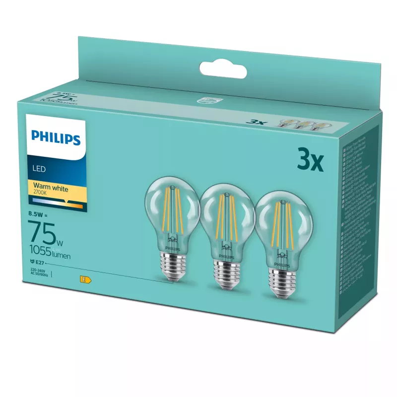 Philips 8718699696955 LED spuldze Silts balts 2700 K 8,5 W E27 E
