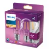Philips kvēlspuldzes spuldze caurspīdīga 40 W A60 E27 x2, 4,3 W, 40 W, E27, 470 lm, 15000 h, silti balta