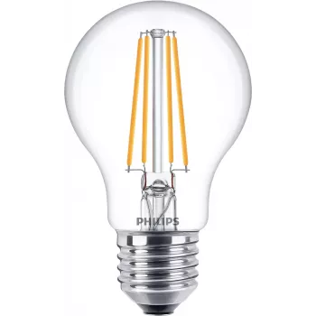 LED kvēldiega spuldze Philips A60 7 W (ekv. 60 W) E27 caurspīdīga 2700 K iepakojumā pa 2