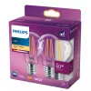 LED kvēldiega spuldze Philips A60 7 W (ekv. 60 W) E27 caurspīdīga 2700 K iepakojumā pa 2