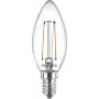 Philips kvēldiega svece caurspīdīga 25 W kvēldiegs B35 E14 x2, 2 W, 25 W, E14, 250 lm, 15000 h, silti balta