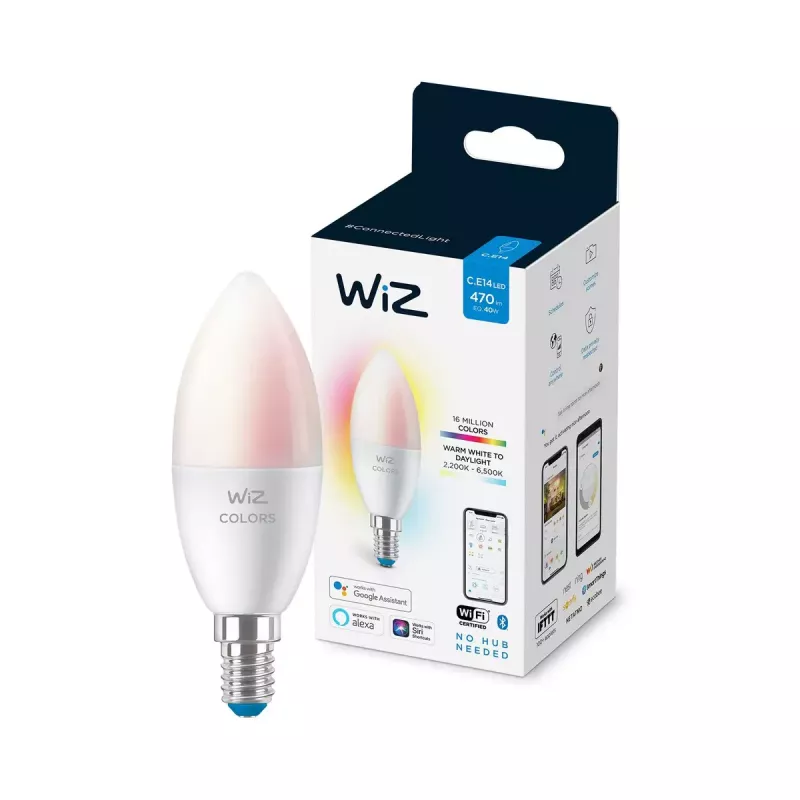 Viedā spuldze WiZ Candle 40 W C37 E14 Wi-Fi Balta Enerģijas klase F