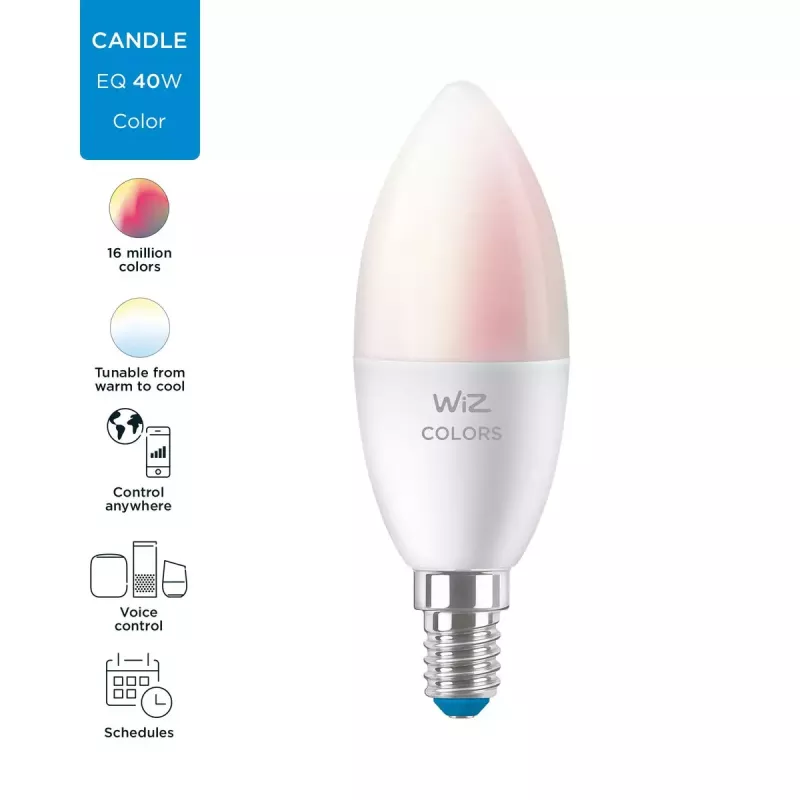 Viedā spuldze WiZ Candle 40 W C37 E14 Wi-Fi Balta Enerģijas klase F