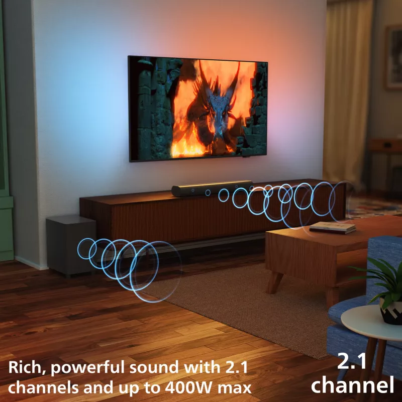 Soundbar Philips TAB6100/10 2.1 kanāli 80W RMS Dolby Atmos