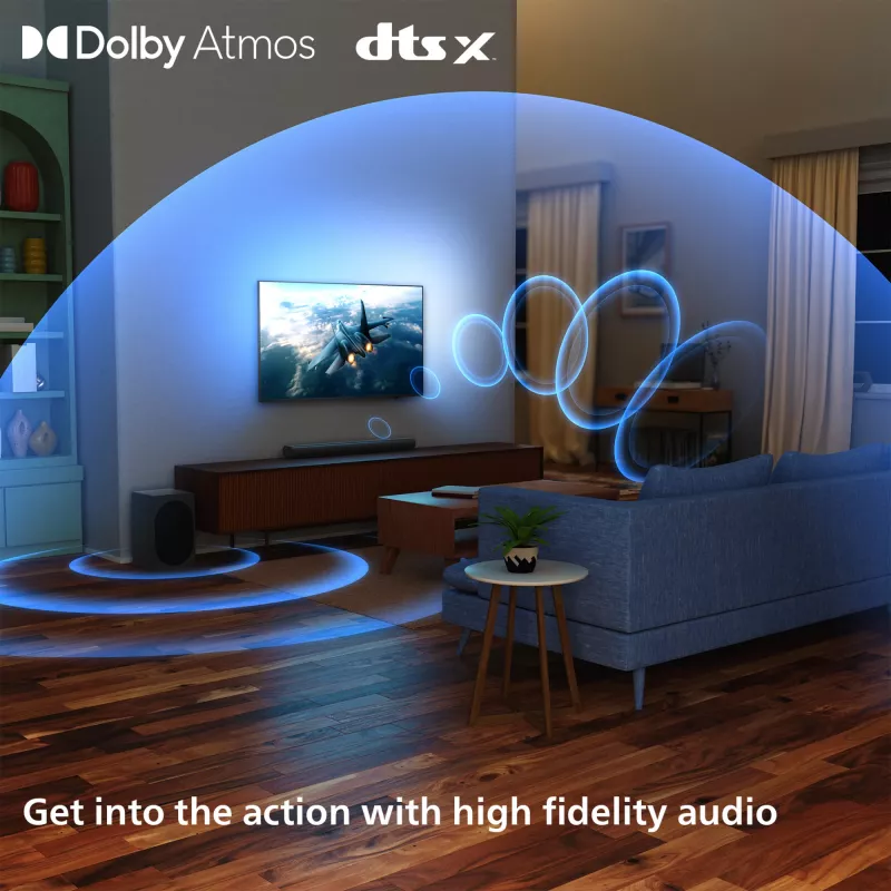 Soundbar Philips TAB6100/10 2.1 kanāli 80W RMS Dolby Atmos