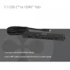 USB-C uz HDMI centrmezgls CLUB3D 7-1 — vadu, Gigabit Ethernet, melns, 136×34×94,5 mm