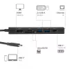 USB-C uz HDMI centrmezgls CLUB3D 7-1 — vadu, Gigabit Ethernet, melns, 136×34×94,5 mm