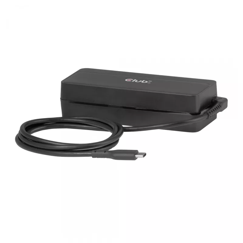 USB-C portatīvā datora lādētājs CLUB 3D 140W, maiņstrāvas barošana, universāla saderība, 1 m kabelis, melns