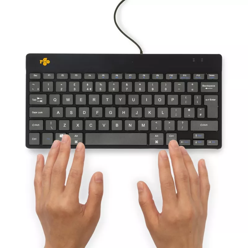R-Go Tools Ergonomic tastatūra R-Go Compact Break, kompakta tastatūra ar pārtraukumu programmatūru, QWERTY (UK), vadu, melna