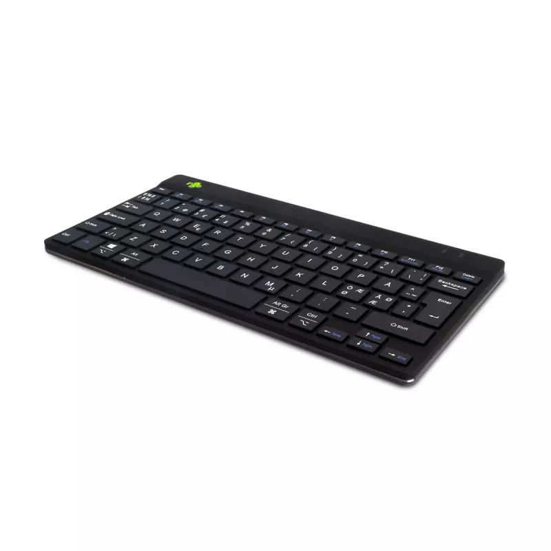 R-Go Tools ergonomiskā tastatūra R-Go Compact Break, kompakta tastatūra ar pārtraukumu programmatūru, QWERTY (NORDIC), Bluetooth, melna