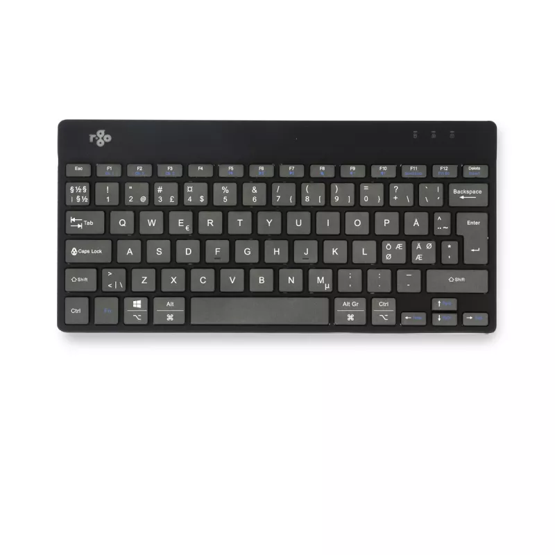 R-Go Tools ergonomiskā tastatūra R-Go Compact Break, kompakta tastatūra ar pārtraukumu programmatūru, QWERTY (NORDIC), Bluetooth, melna