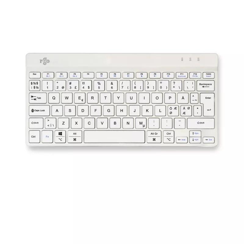 R-Go Tools ergonomiskā tastatūra R-Go Compact Break, kompakta tastatūra ar pārtraukumu programmatūru, QWERTY (NORDIC), Bluetooth, balta