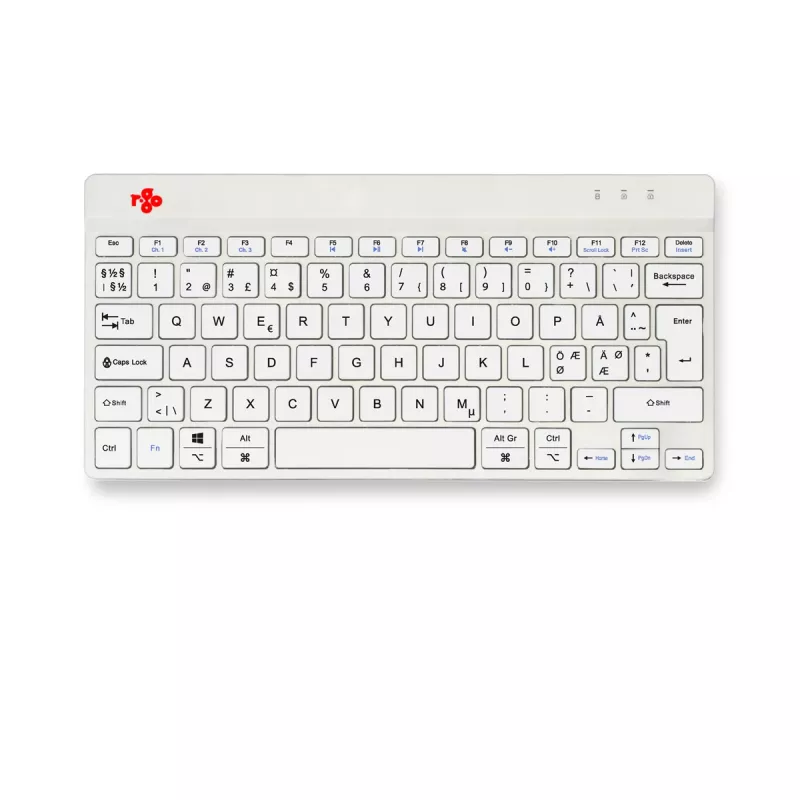 R-Go Tools ergonomiskā tastatūra R-Go Compact Break, kompakta tastatūra ar pārtraukumu programmatūru, QWERTY (NORDIC), Bluetooth, balta