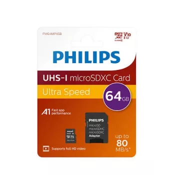 Philips FM64MP45B/00 atmiņas karte 64 GB MicroSDXC UHS-I Class 10