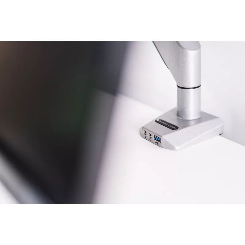 BakkerElkhuizen Smart Office 11 Single Monitorarm, Clamp/Grommet, 9 kg, 25.4 cm (10 inch), 68.6 cm (27 inch), 100 x 100 mm, Melns, Silver