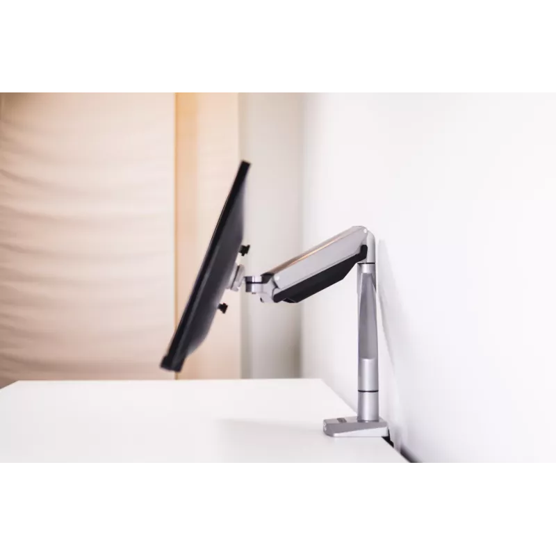 BakkerElkhuizen Smart Office 11 Single Monitorarm, Clamp/Grommet, 9 kg, 25.4 cm (10 inch), 68.6 cm (27 inch), 100 x 100 mm, Melns, Silver