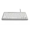 BakkerElkhuizen UltraBoard 950 BE Azerty, Mini, vadu, USB, šķērveida taustiņu mehānisms, AZERTY, gaiši pelēks, balts