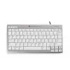 BakkerElkhuizen UltraBoard 950 BE Azerty, Mini, vadu, USB, šķērveida taustiņu mehānisms, AZERTY, gaiši pelēks, balts