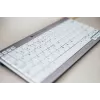 BakkerElkhuizen UltraBoard 950 BE Azerty, Mini, vadu, USB, šķērveida taustiņu mehānisms, AZERTY, gaiši pelēks, balts