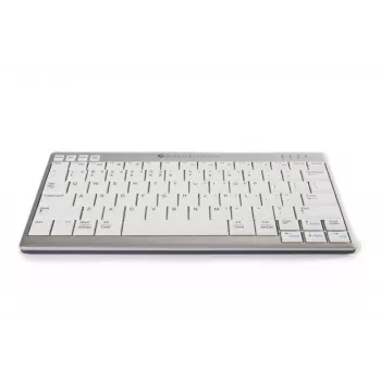 BakkerElkhuizen UltraBoard 950 Wireless US Qwerty, Mini, Bezvadu, Bluetooth, Šķērveida taustiņu slēdzis, QWERTY, Gaiši pelēks, Balts