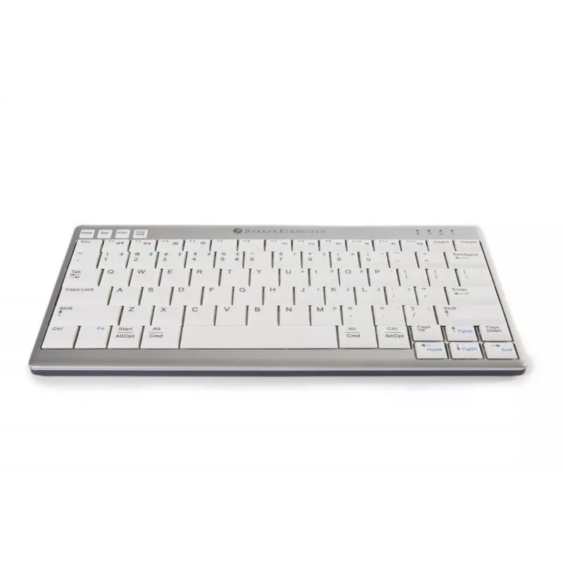 BakkerElkhuizen UltraBoard 950 Wireless US Qwerty, Mini, Bezvadu, Bluetooth, Šķērveida taustiņu slēdzis, QWERTY, Gaiši pelēks, Balts