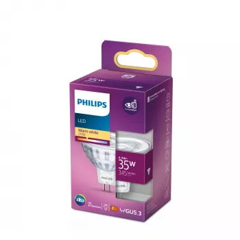 LED spuldze Philips Spot MR16 GU5.3 4,4 W (345 lm) 2700 K silti balta, CRI 80, 36° staru kūlis