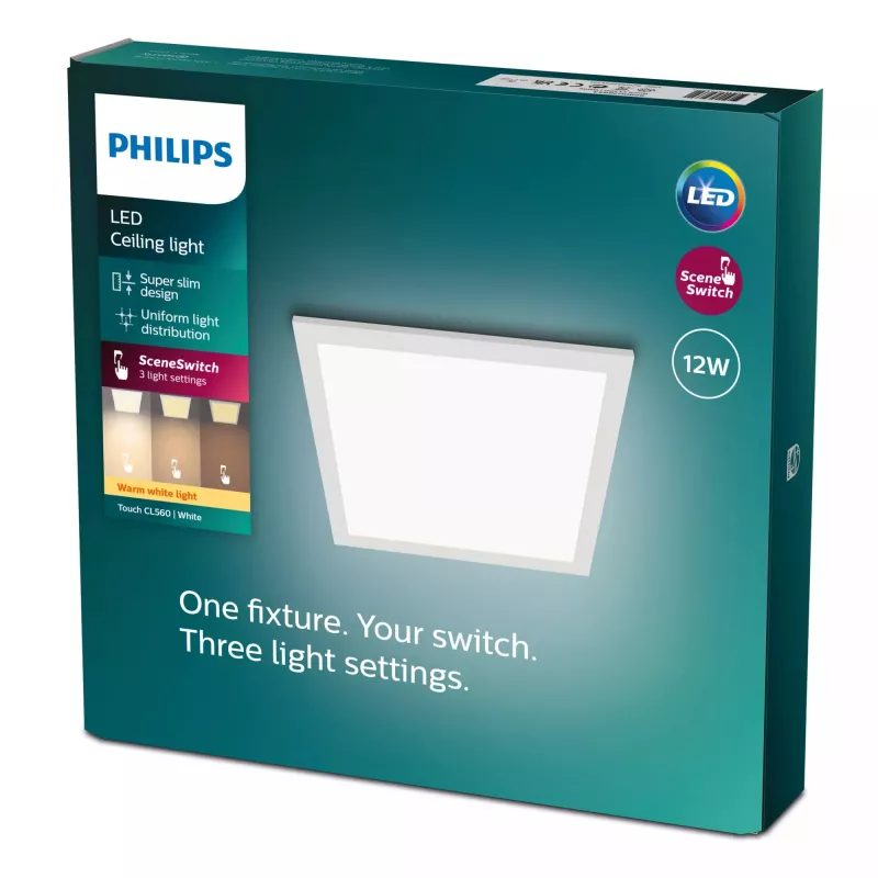 Griestu gaismeklis Philips Functional Panel 12 W LED kvadrātveida 300×300×42 mm, balts