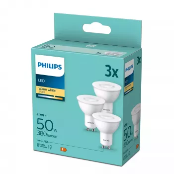 Philips Spot 50W PAR16 GU10 x3 4,7 W Silts balts 380 lm 15000 h