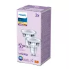 Philips Spot 50W PAR16 GU10 x2, 4.6 W, 50 W, GU10, 355 lm, 15000 h, Silta balta gaisma