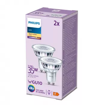 Philips Spot 35W PAR16 GU10 x2, 3,5 W, 35 W, GU10, 255 lm, 15000 h, silti balta