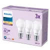 Philips Spuldze 40W A60 E27 x3, 4,9 W, 40 W, E27, 470 lm, 15000 h, Silta balta