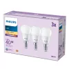 Philips svečveida spuldze 40W P45 E14 x3, 4,9 W, 40 W, E14, 470 lm, 15000 h, silti balta